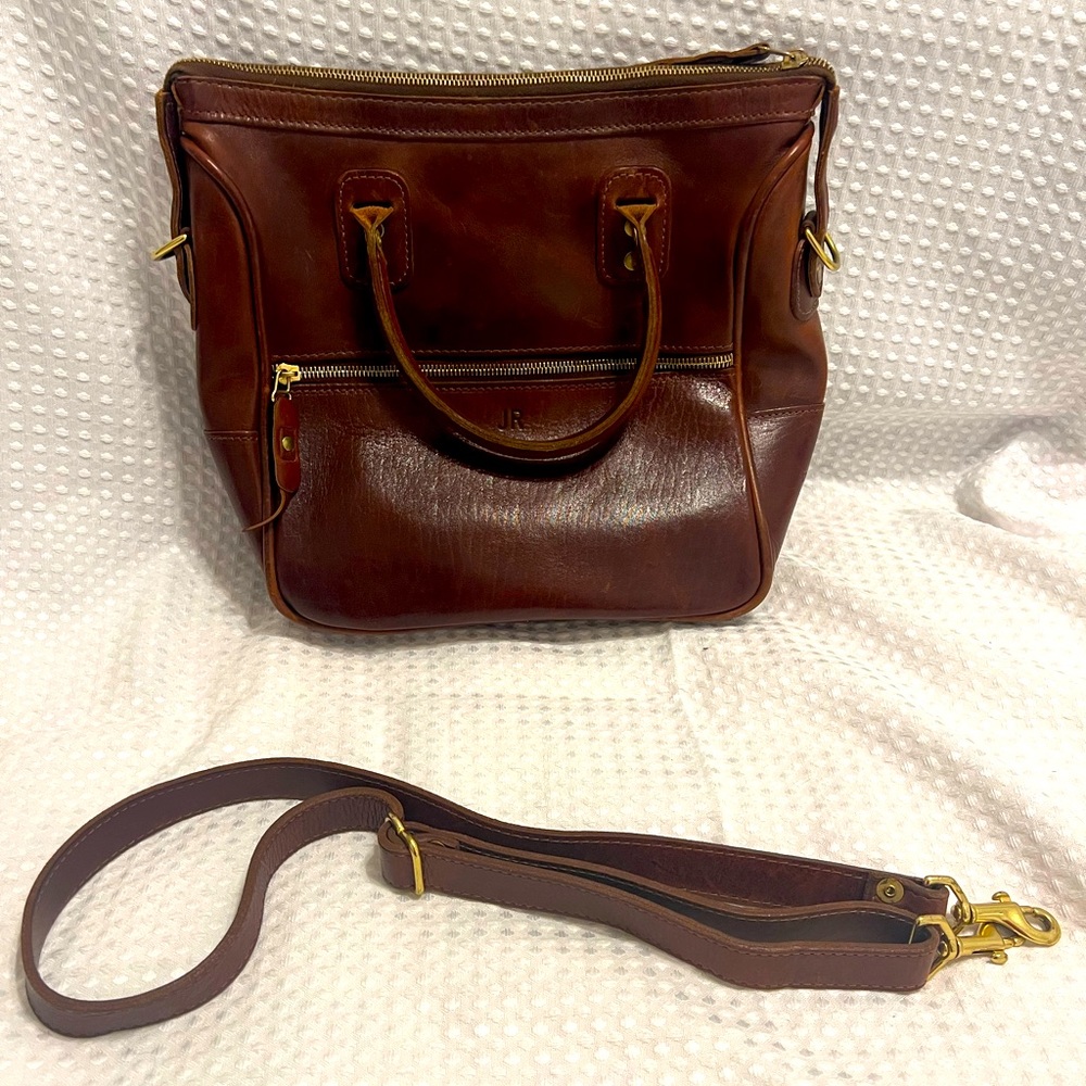 JW Hulme Excursion Handbag Purse Crossbody Bag Made in USA Leather